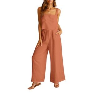 Women's 2 Piece Linen Top and Pants